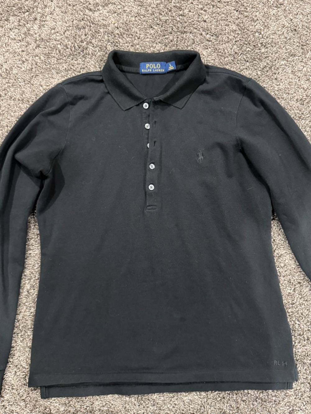 Polo Ralph Lauren long sleeve women’s stretch Henley. Size Large.